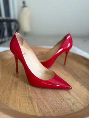 Christian Louboutin Glossy Red Pointed Toe Pumps
